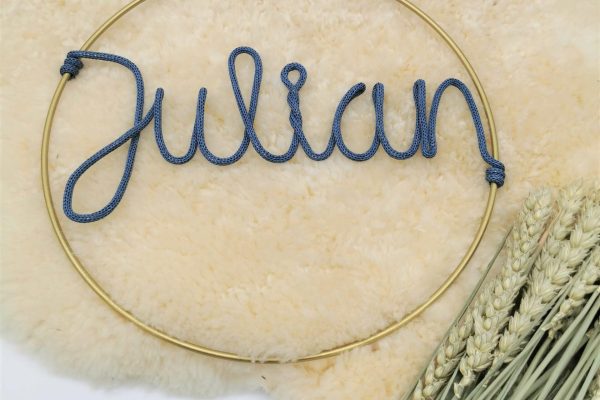 Namensring Julian schlicht Schriftzug Geschenk zur Geburt