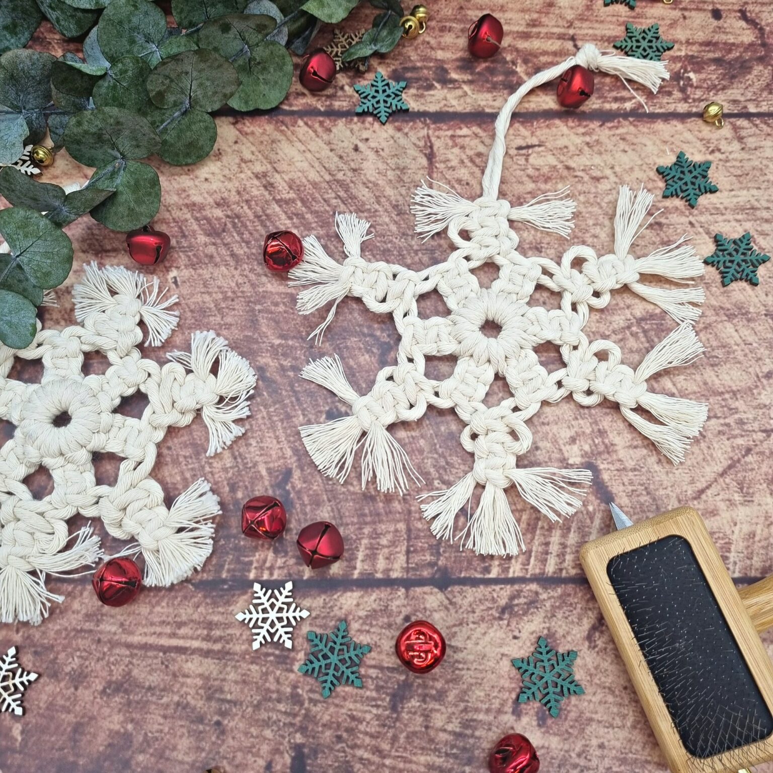 Makramee Weihnachtsbaum DIY Set - Bastelset Mit Baumwollgarn Und Holzperlen Für Weihnachtsdeko